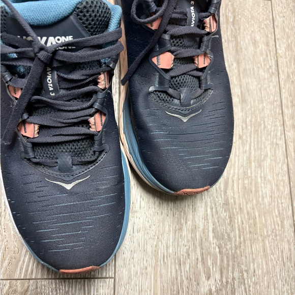 Hoka One One Women's Dark Blue and Peach Athletic Shoes - Picture 12 of 15